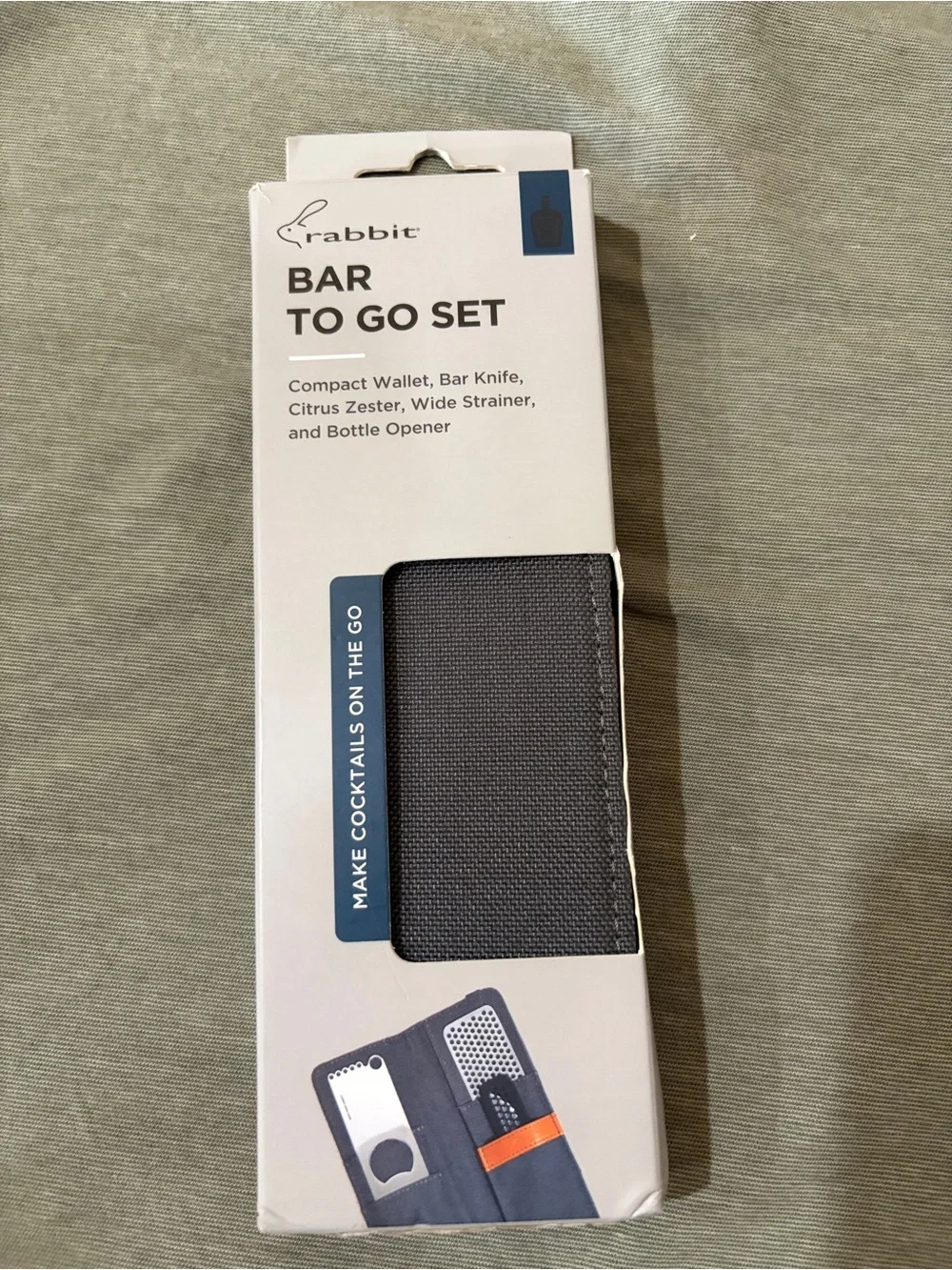 rabbit Bar To Go Set - Gray Compact Bar Knife & Cocktail Accessories